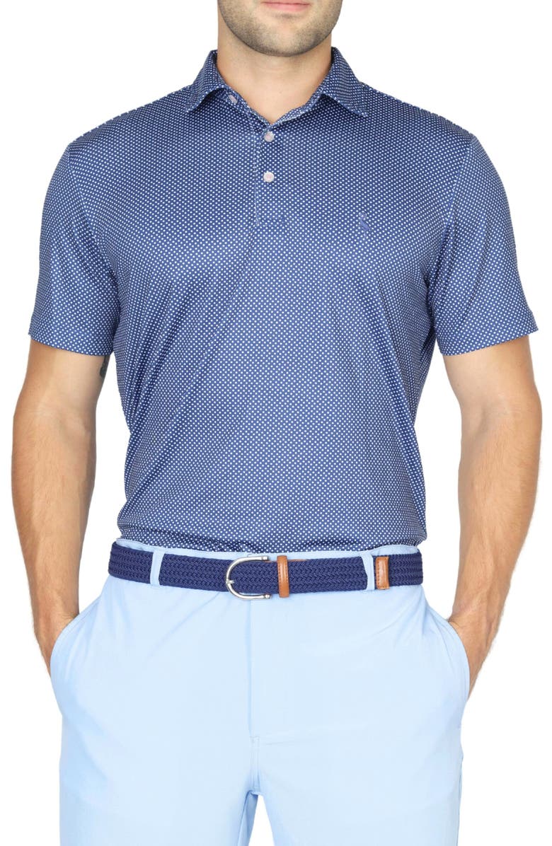 TailorByrd Mini Dot Print Performance Polo, Alternate, color, Navy