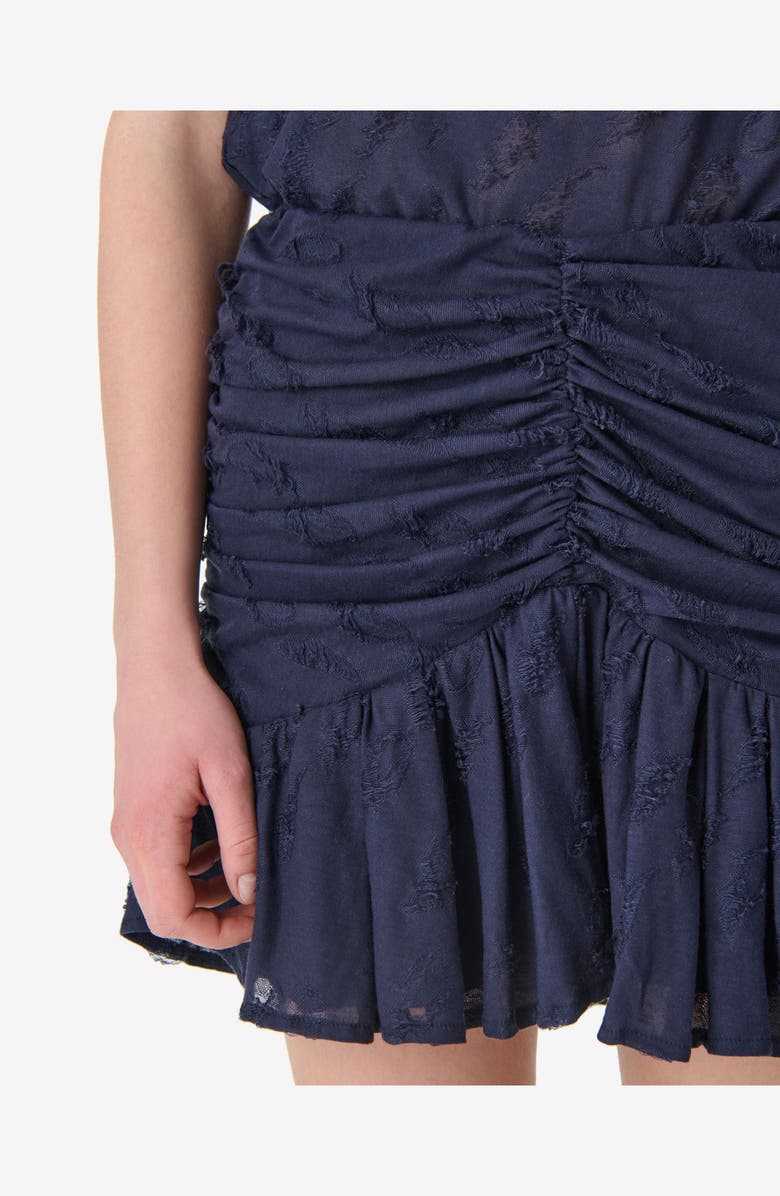 IRO Hasley Ruched Mini Skirt, Alternate, color, Anchor Blue