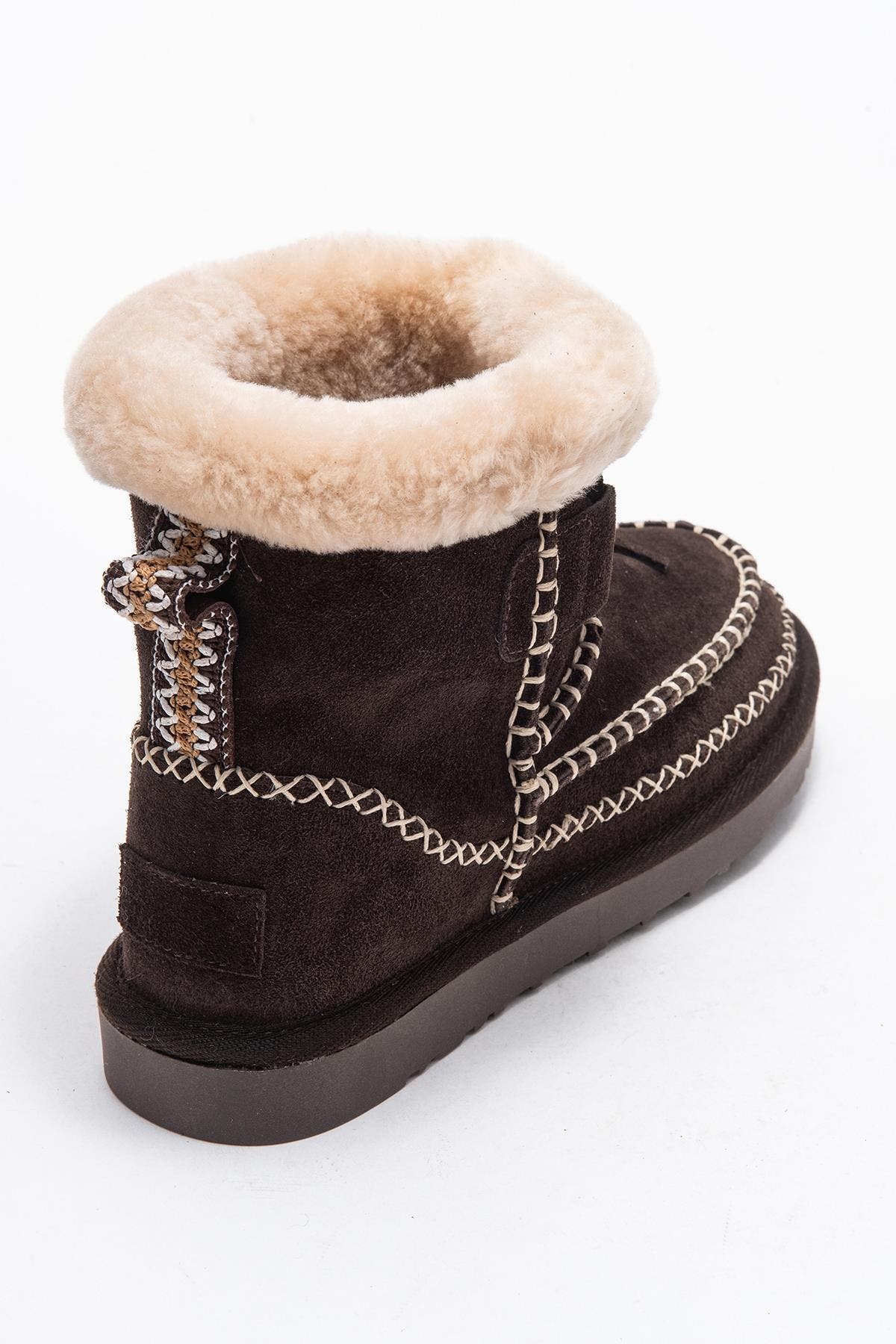 Jorel Leather Fur Lined Ankle Boot, Alternate, color, Brown Suede Leather