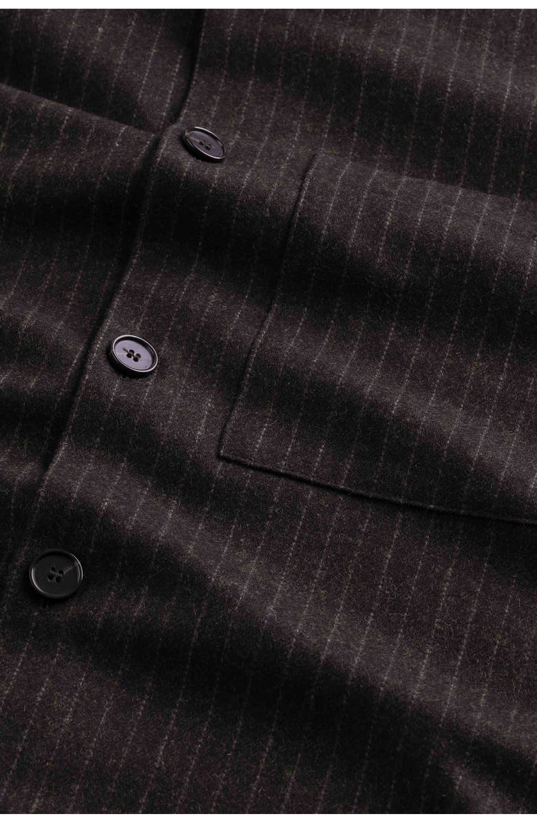 NN07 Freddy 1630 Pinstripe Wool Blend Button-Up Shirt Jacket, Alternate, color, Brown Stripe