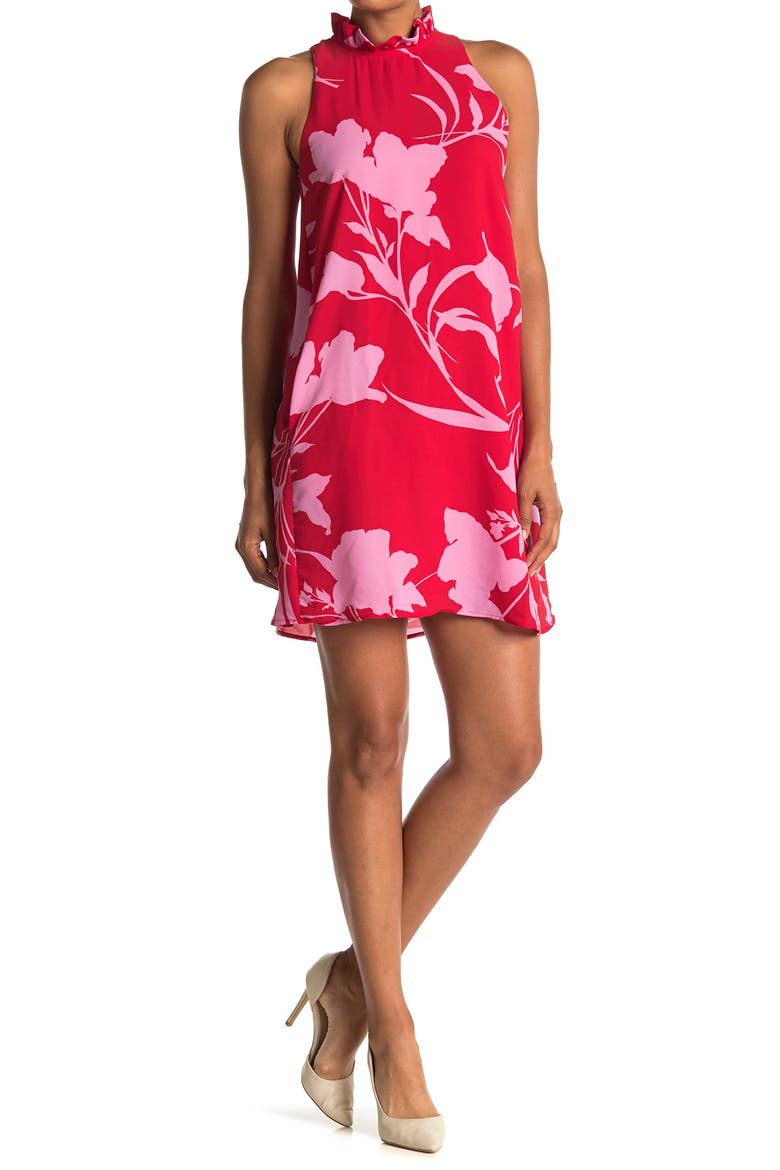 x Hi Sugarplum! Cavallo Ruffle Neck Date Dress, Main, color, SANTA BARBARA