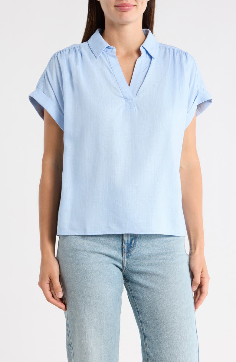 1.STATE Collared Boxy Top, Main, color, Wind Surf