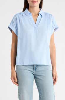 1.STATE Collared Boxy Top