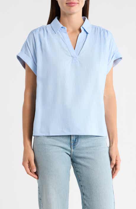 1.STATE Collared Boxy Top