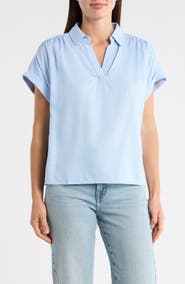1.STATE Collared Boxy Top