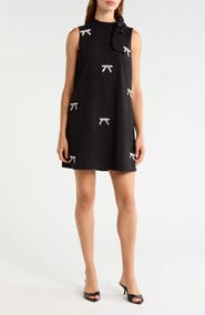 SUGARLIPS Pamela Rhinestone Bow Sleeveless Shift Dress