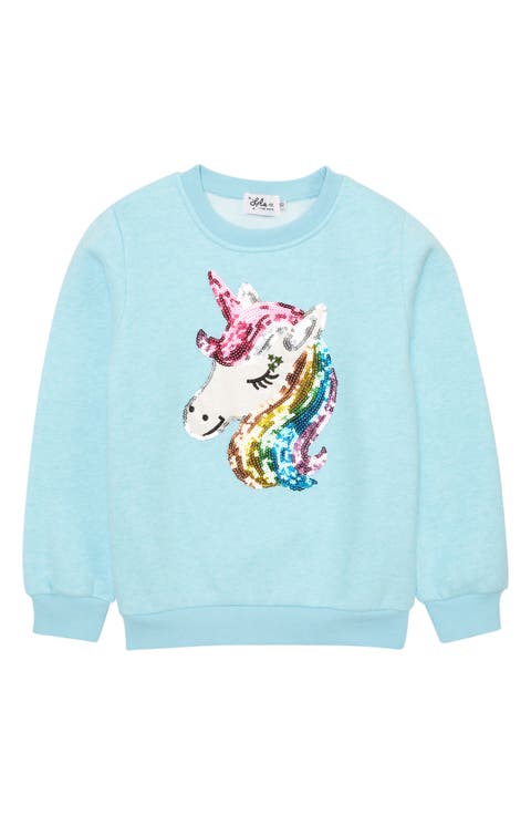 Kids' Rainbow Unicorn Sweatshirt (Toddler, Little Girl & Big Girl)