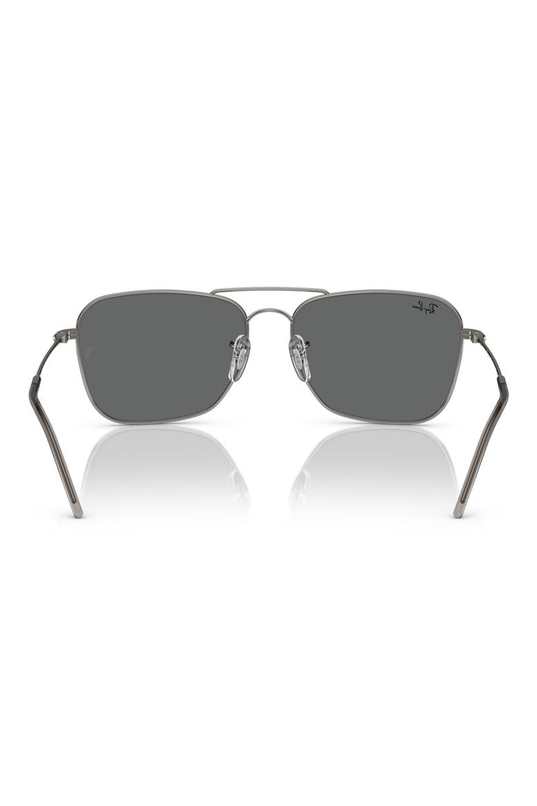 Caravan Reverse 58mm Square Sunglasses, Alternate, color, GUNMETAL