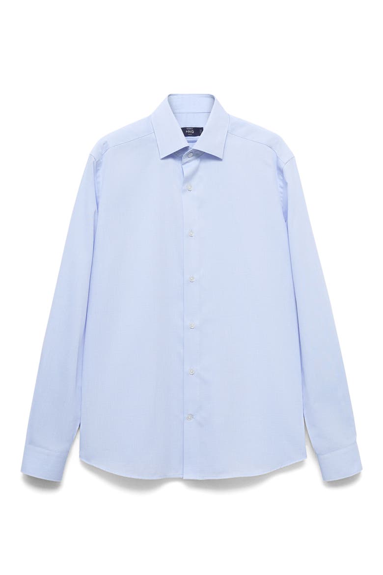 Slim Fit Cotton Blend Button-Up Shirt, Alternate, color, SKY BLUE