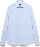 MANGO Slim Fit Cotton Blend Button-Up Shirt