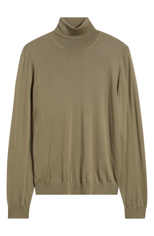 Hugo Boss Boss Musso Virgin Wool Turtleneck Sweater In Green