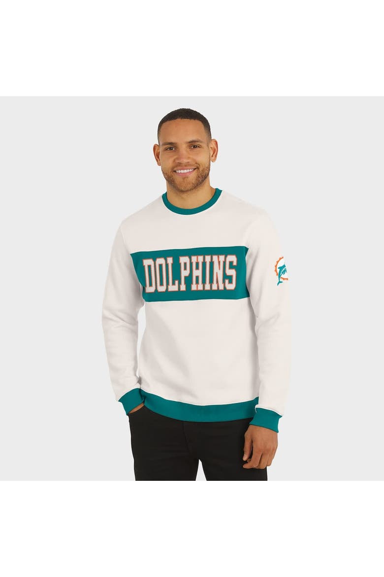 Men's Darius Rucker Collection by Fanatics  Cream Miami Dolphins Colorblock Pullover Sweatshirt, Alternate, color, Cream