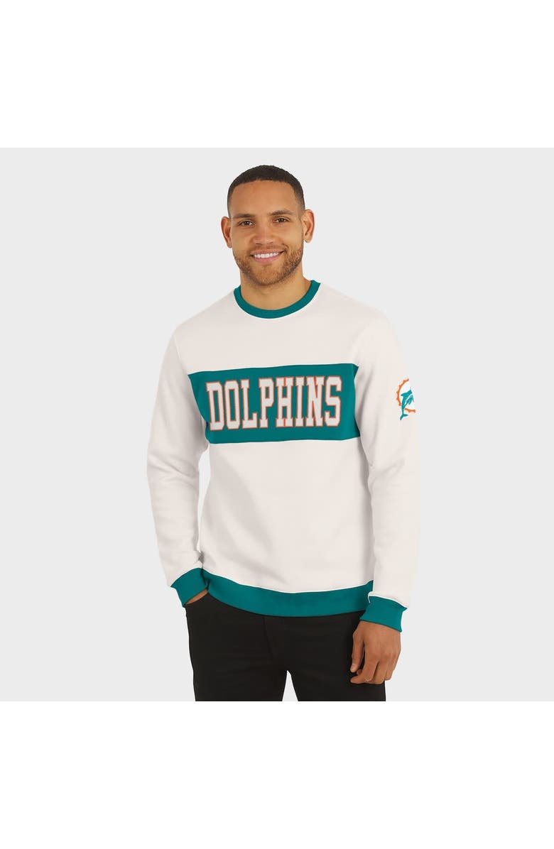 Darius Rucker Collection by Fanatics Men's Darius Rucker Collection by Fanatics  Cream Miami Dolphins Colorblock Pullover Sweatshirt, Alternate, color, Cream