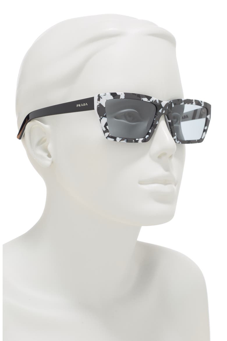 Camo Geo 57mm Rectangle Sunglasses, Alternate, color, CAMO BLACK