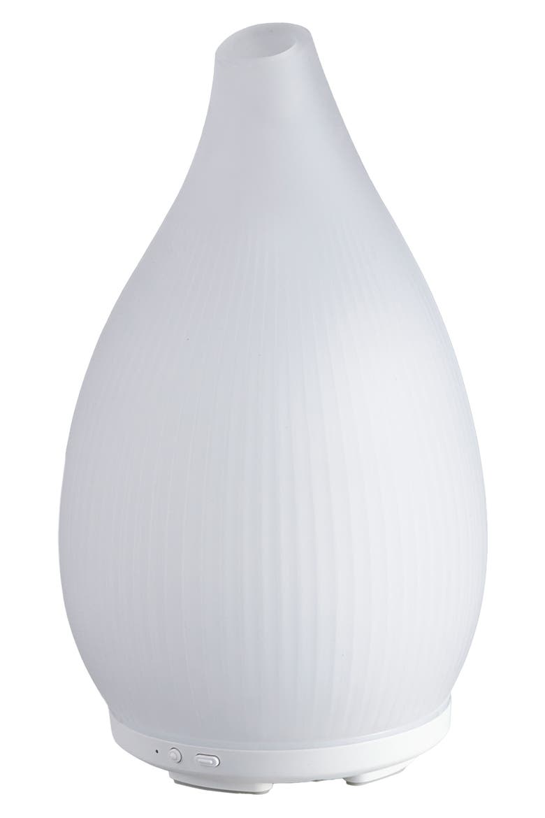 Bud White Glass Ultrasonic Diffuser, Alternate, color, WHITE