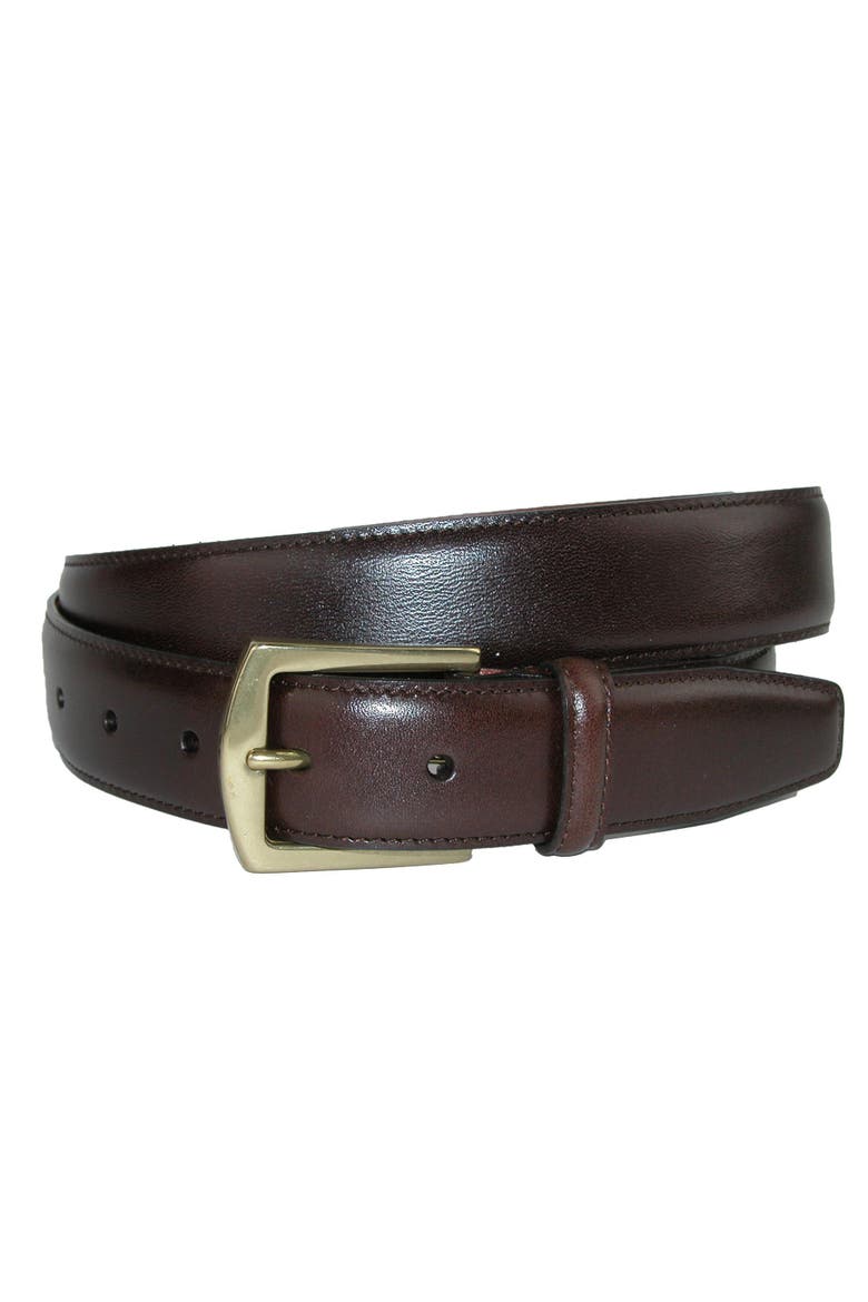 Men's Ciga Smooth 32mm Calfskin Leather Dress Belt, Main, color, Dark Brown