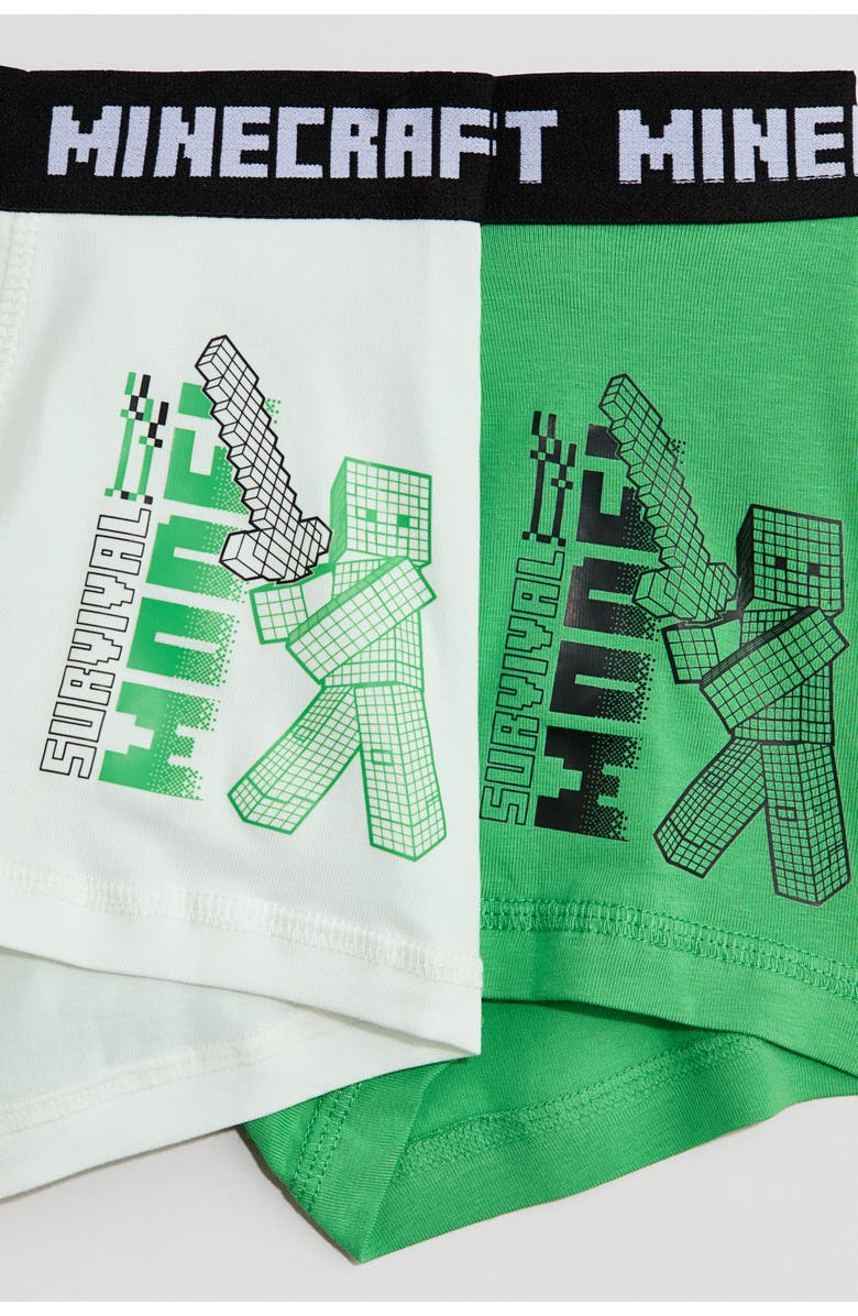 H&M 5-pack Trunks, Alternate, color, Green/Minecraft