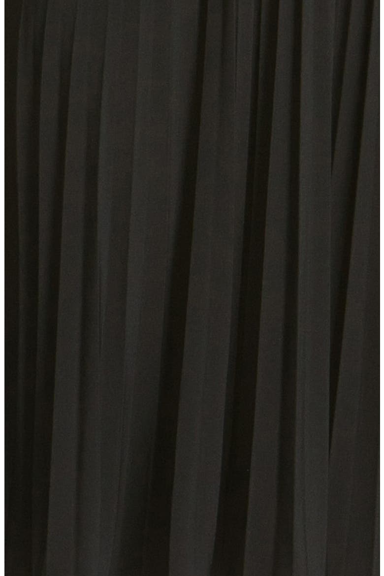 'Sunburst' Pleated Jersey Fit & Flare Dress, Alternate, color, BLACK