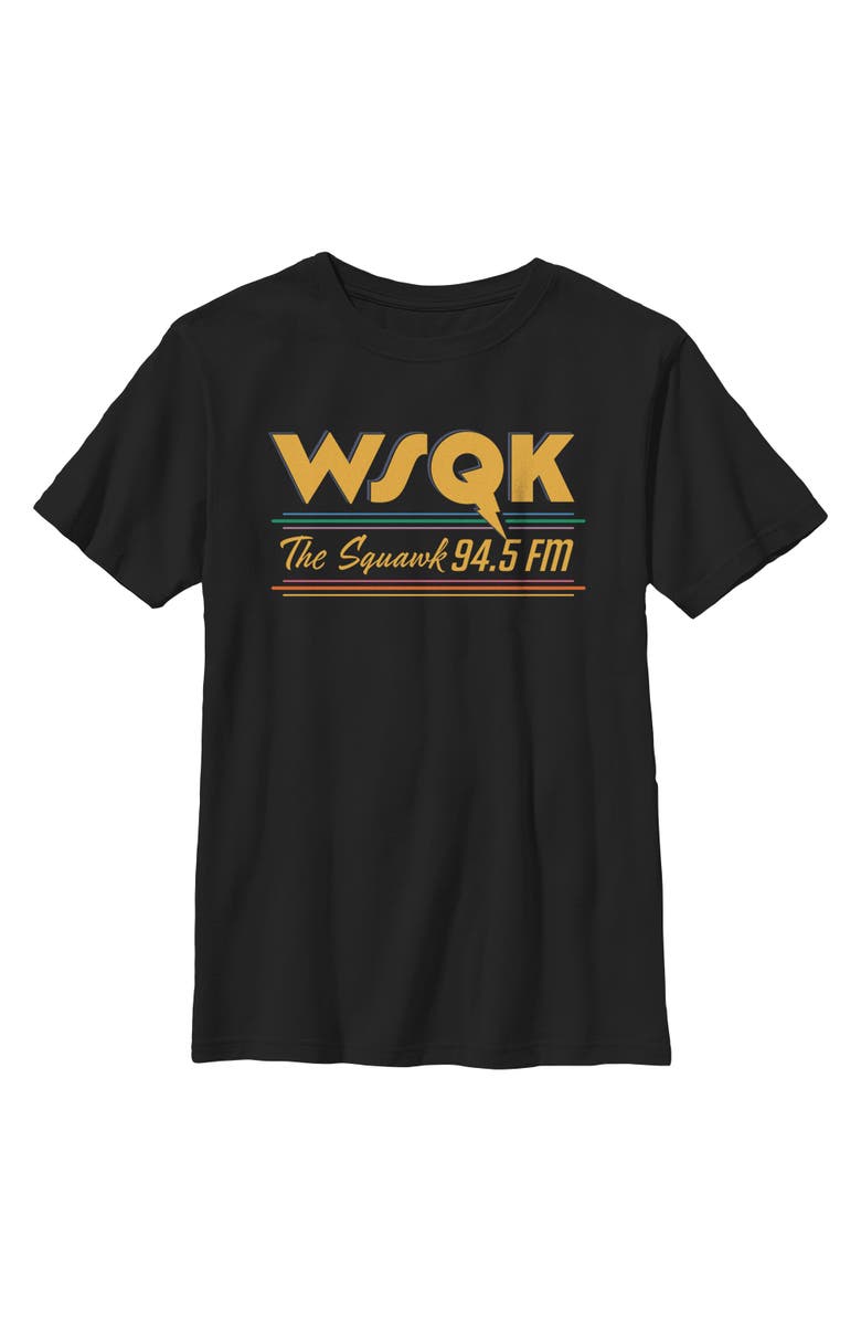 Stranger Things Boy's Stranger Things Vintage Radio The Squawk WSQK Graphic T-Shirt, Main, color, Black