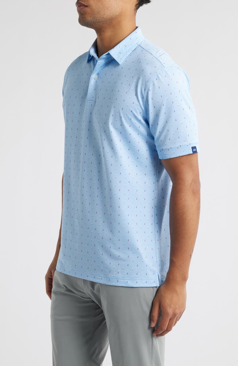 Mizzen+Main Halyard Trim Fit Performance Polo, Alternate, color, Light Blue Exclamation Geo