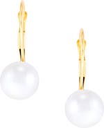 Frankie & Zoe 14K Yellow Gold Cultured Pearl Lever Back Earrings