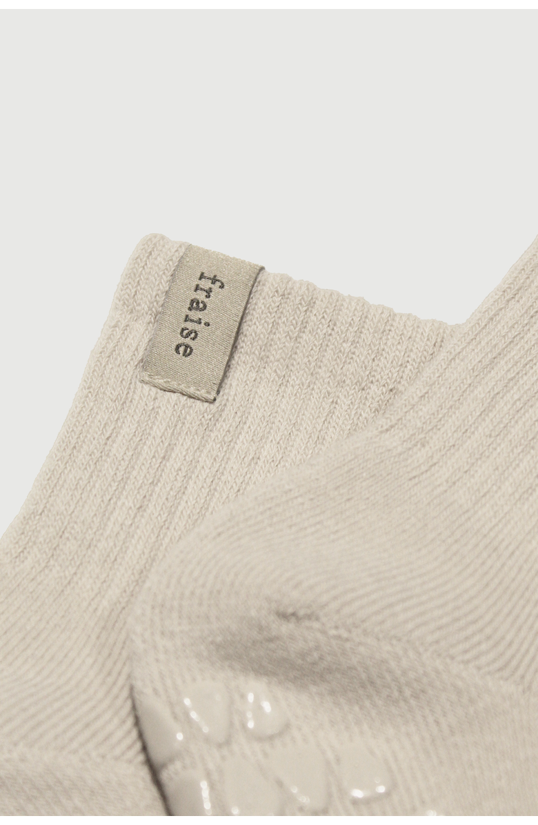 Fraise Stone Quarter Crew Grip Sock, Alternate, color, Stone