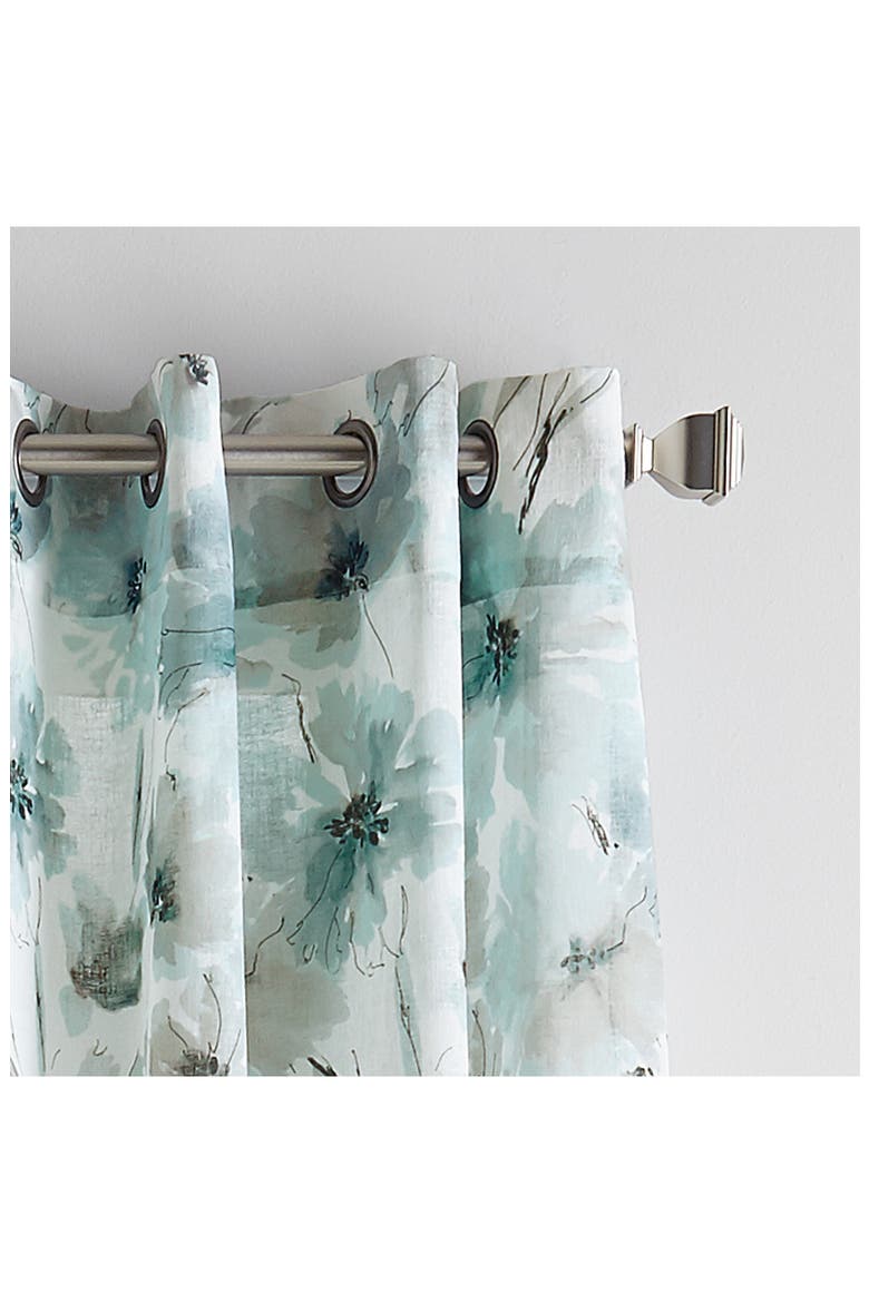 Modern Bloom Curtain Panel, Alternate, color, BLUE