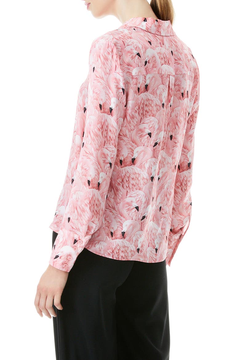Willa Flamingo Print Blouse, Alternate, color, SIXTIES FLAMINGO