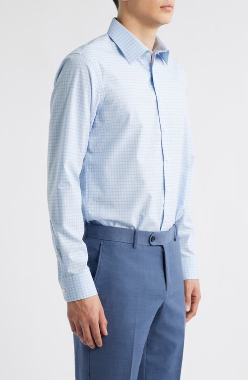 Nordstrom Extra Trim Fit Check Non-iron Dress Shirt In Blue Sabina Plaid