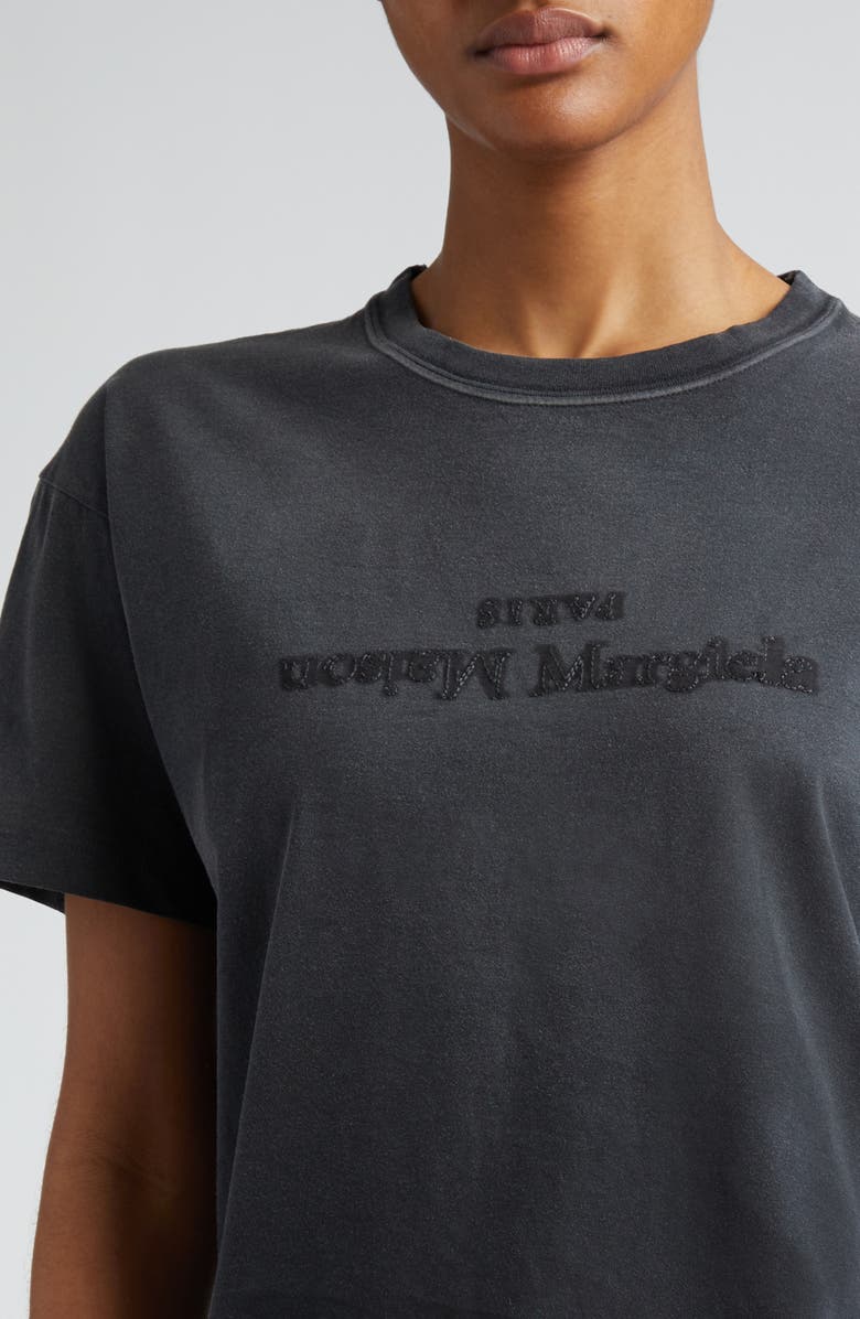 Maison Margiela Reverse Logo Cotton Jersey T-Shirt, Alternate, color, Washed Black