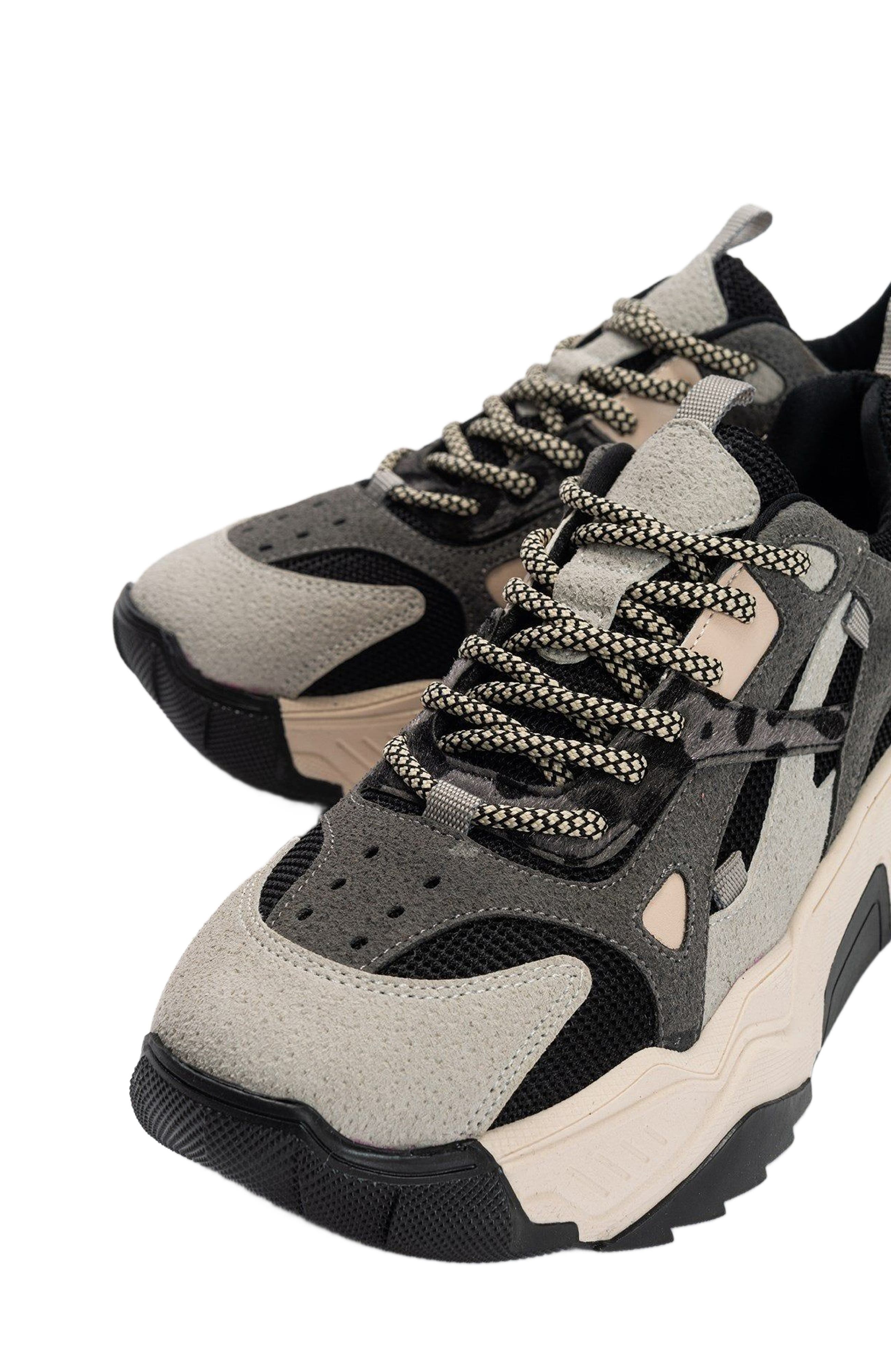 Prologue Shoes Loretta Platform Sneakers, Alternate, color, Black Gray