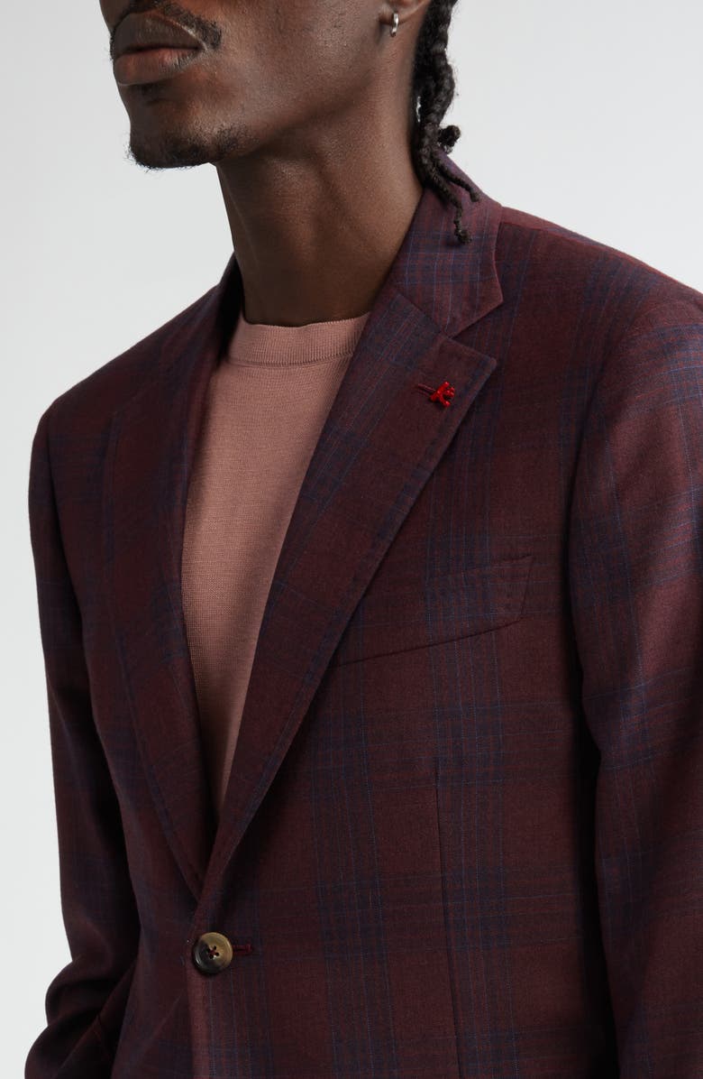ISAIA Capri Plaid Wool Sport Coat, Alternate, color, Purple