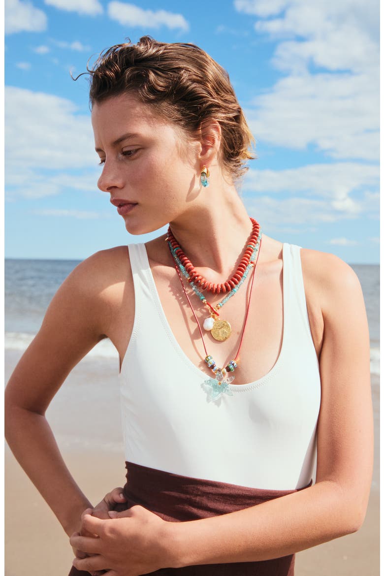 Mare Starfish Beaded Cord Necklace, Alternate, color, MULTI