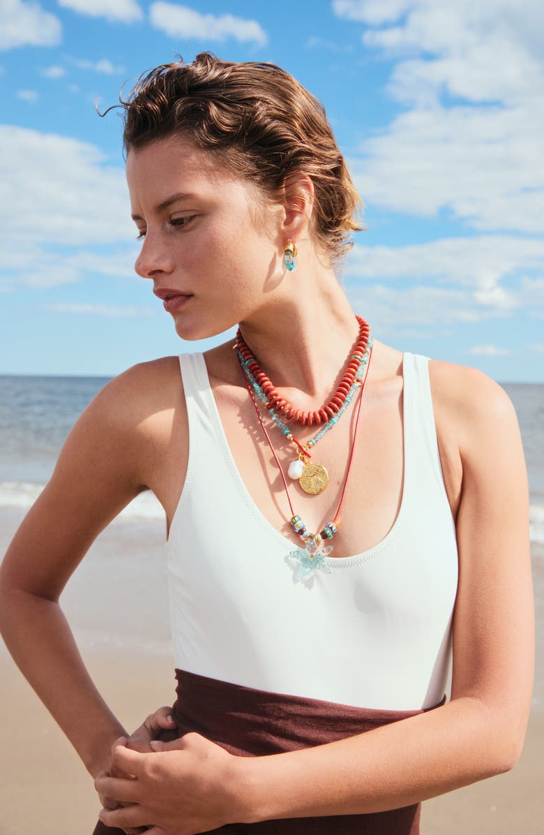 Lizzie Fortunato Paros Beaded Toggle Necklace, Alternate, color, Red