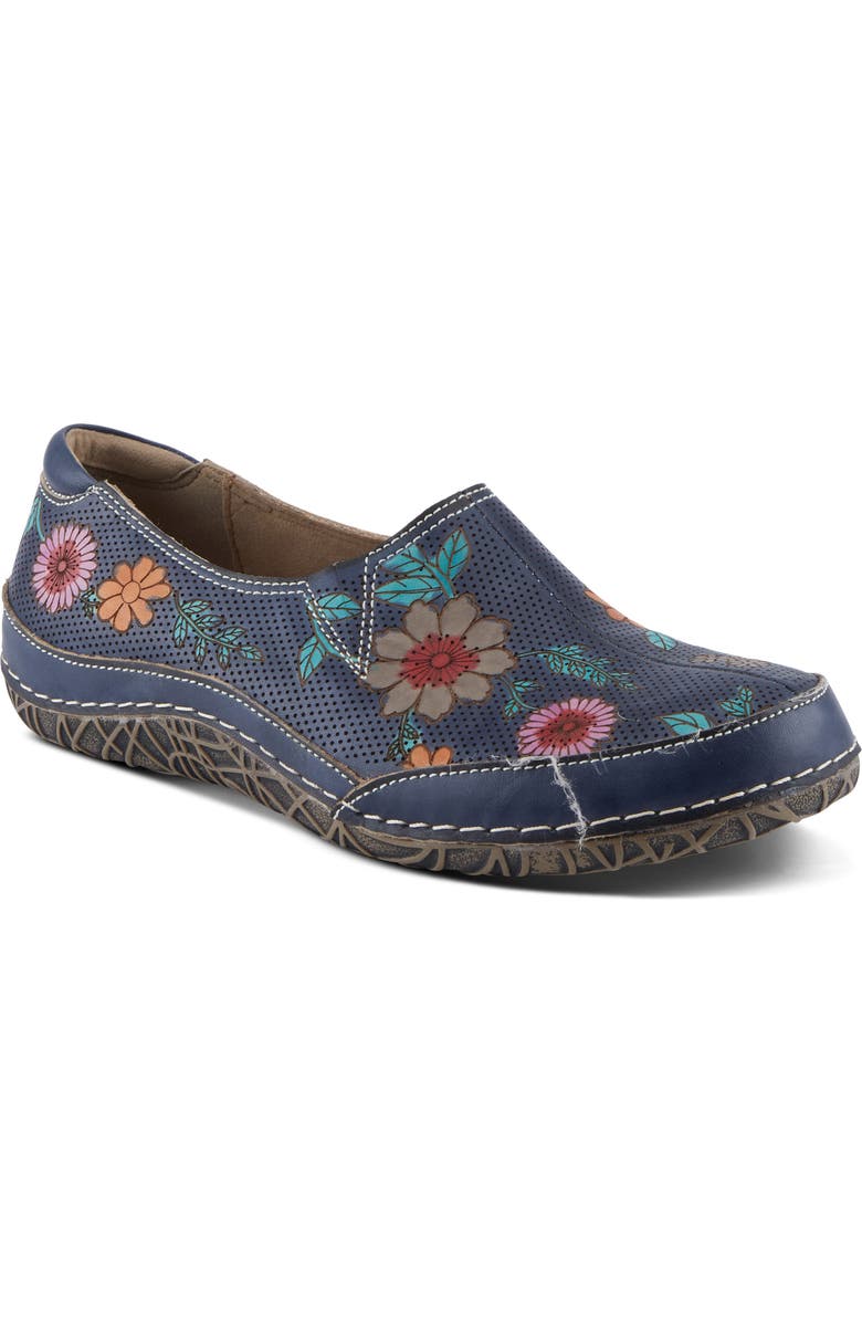 L'Artiste by Spring Step L'Artiste Libora Slip-On Flat, Main, color, Navy Multi