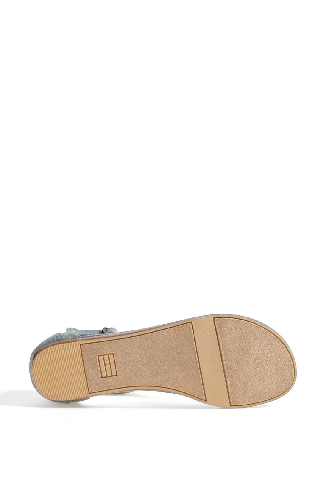 'Playa' T-Strap Flat Sandal, Alternate, color, NEON DENIM