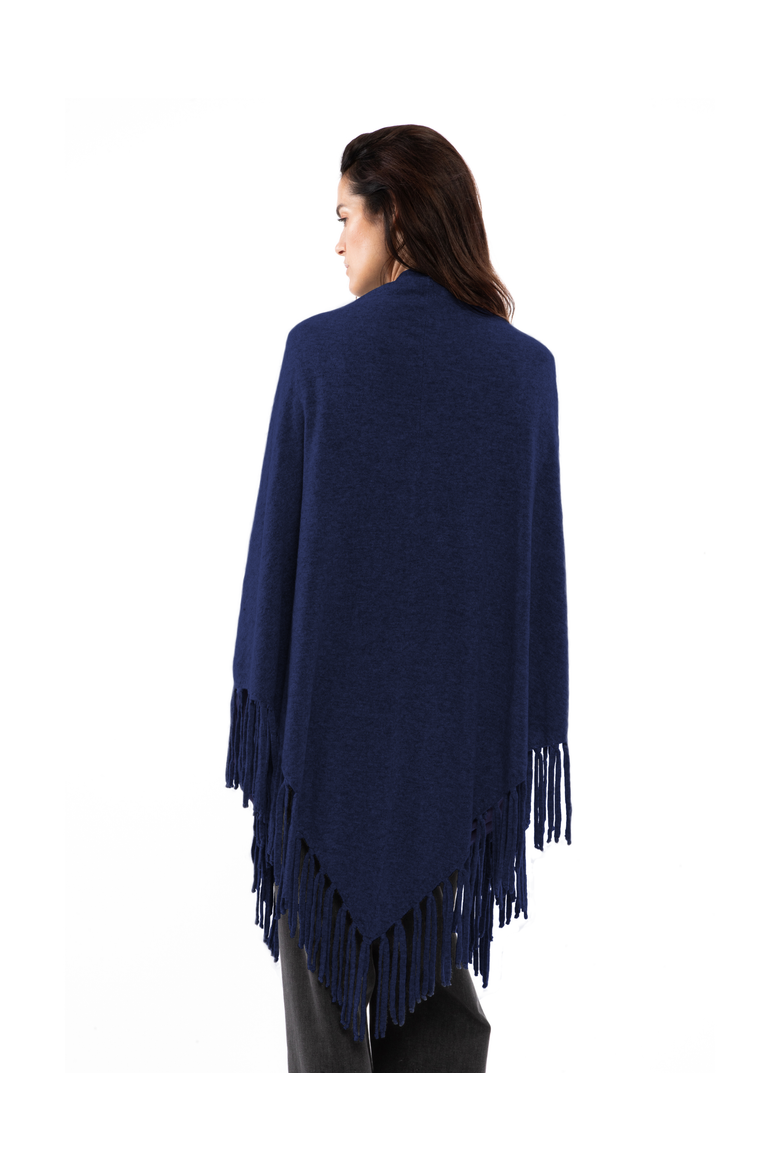 Pure Cashmere Fringe Wrap, Alternate, color, Blue