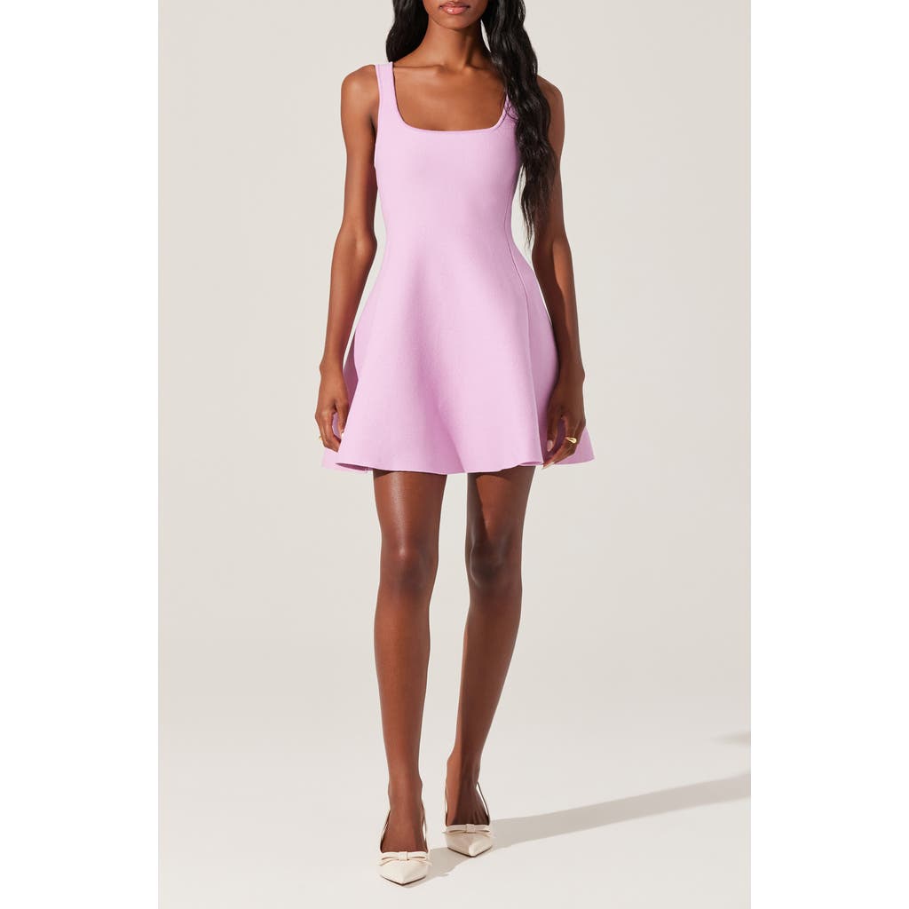 Astr The Label Lucile Skater Sweater Dress In Orchid Pink