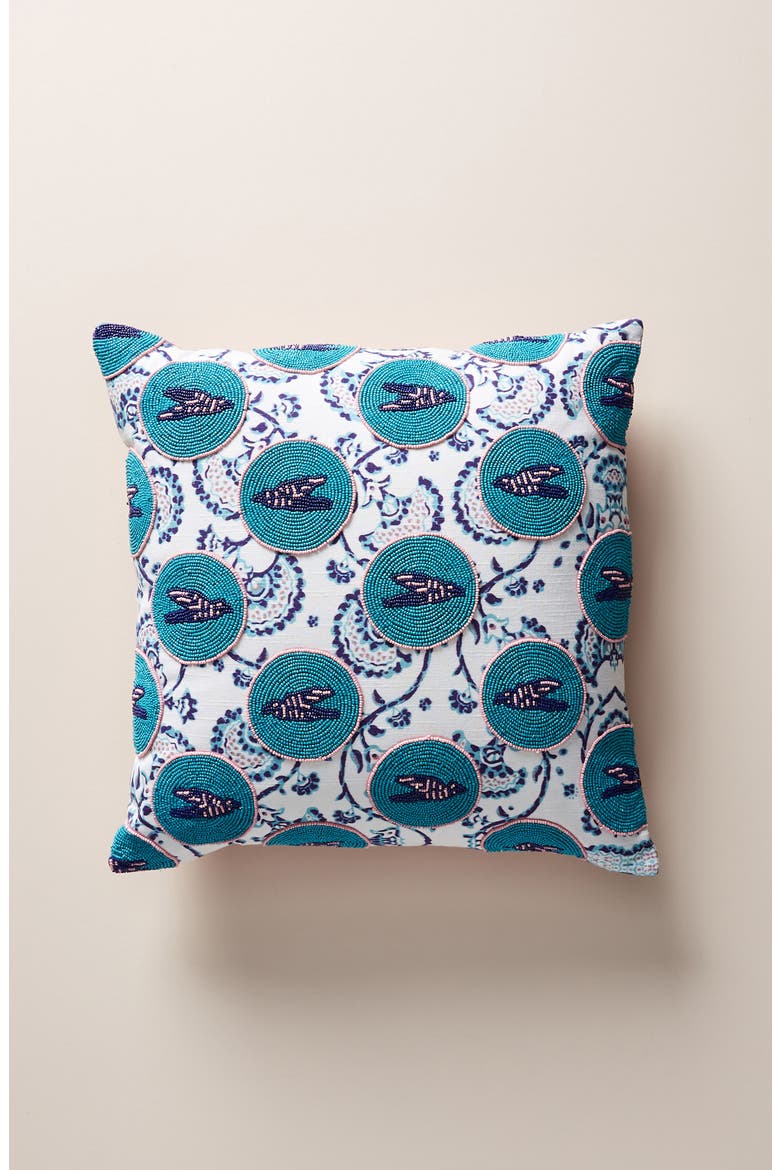 Anthropologie Devann Accent Pillow, Main, color, BLUE