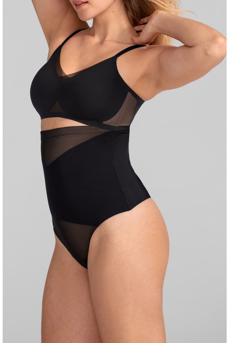 Superpower High Waist Shaper Thong, Alternate, color, RUNWAY