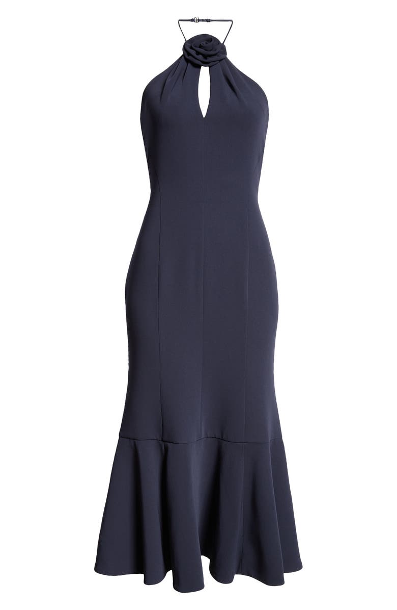 Cinq à Sept Jennie Rosette Detail Crepe Midi Dress, Alternate, color, 