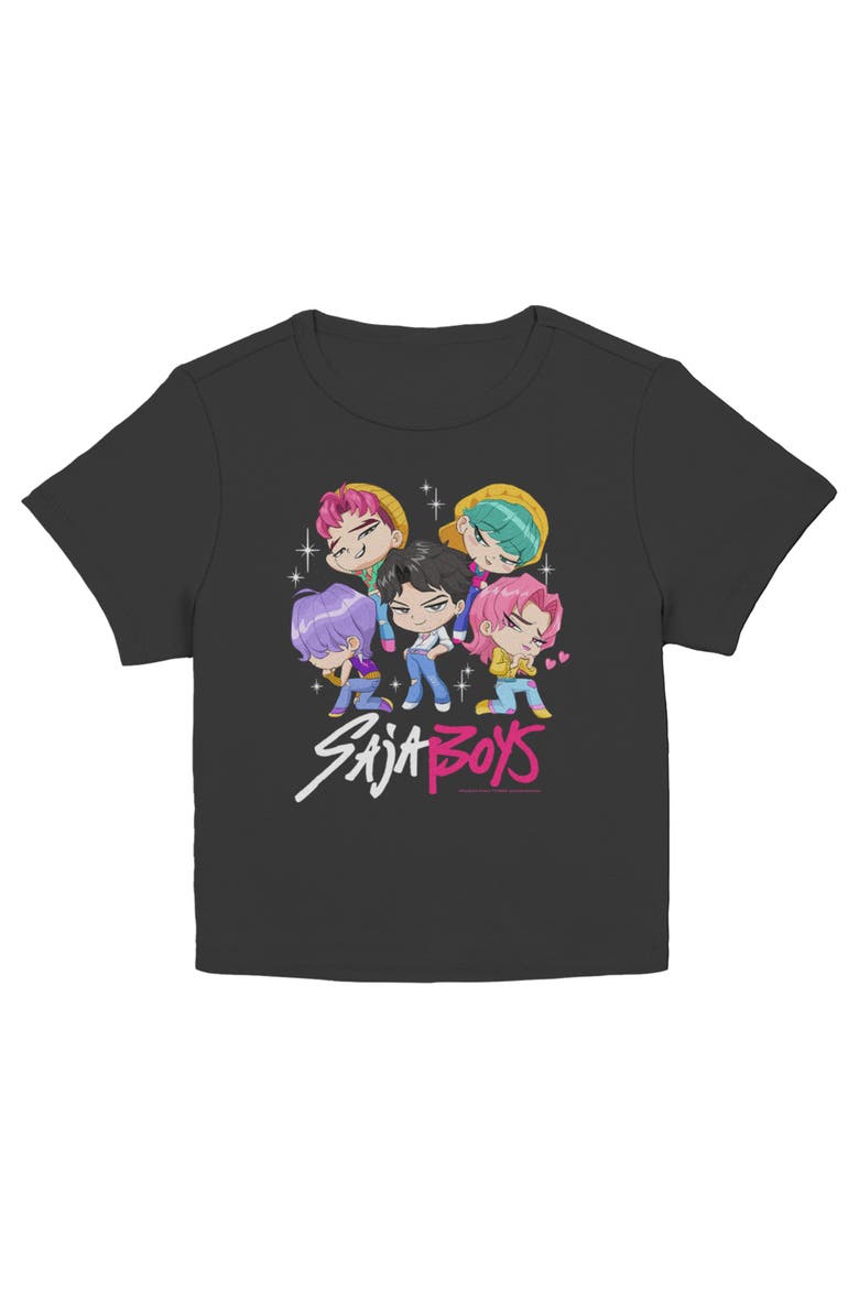 Junior's KPop Demon Hunters Cute Boys Chibi Group  Graphic T-Shirt, Main, color, Black