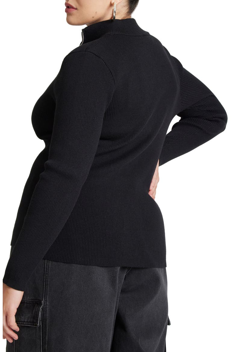 Two Way Zipper Sweater, Alternate, color, BLACK ONYX