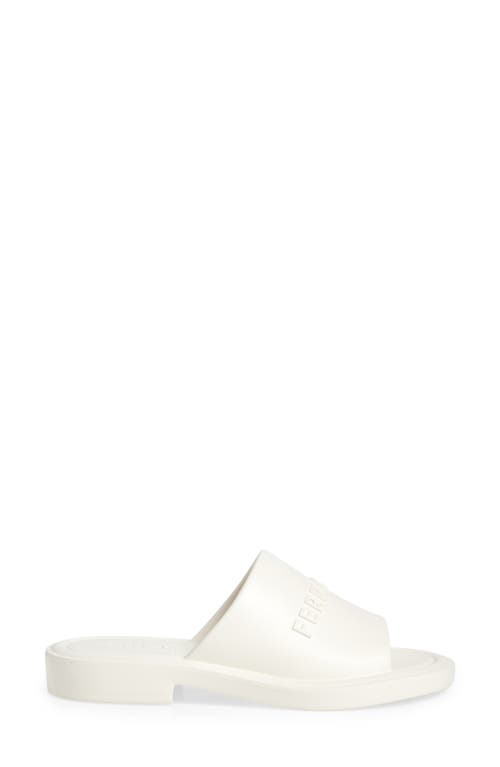 Ferragamo Giuneva Logo Slides In White