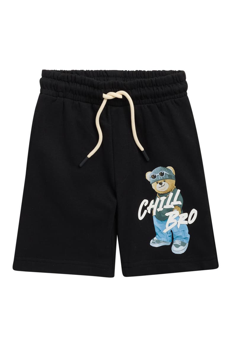 Kids' Jovi Fleece Shorts, Main, color, BLACK/ CHILL BRO