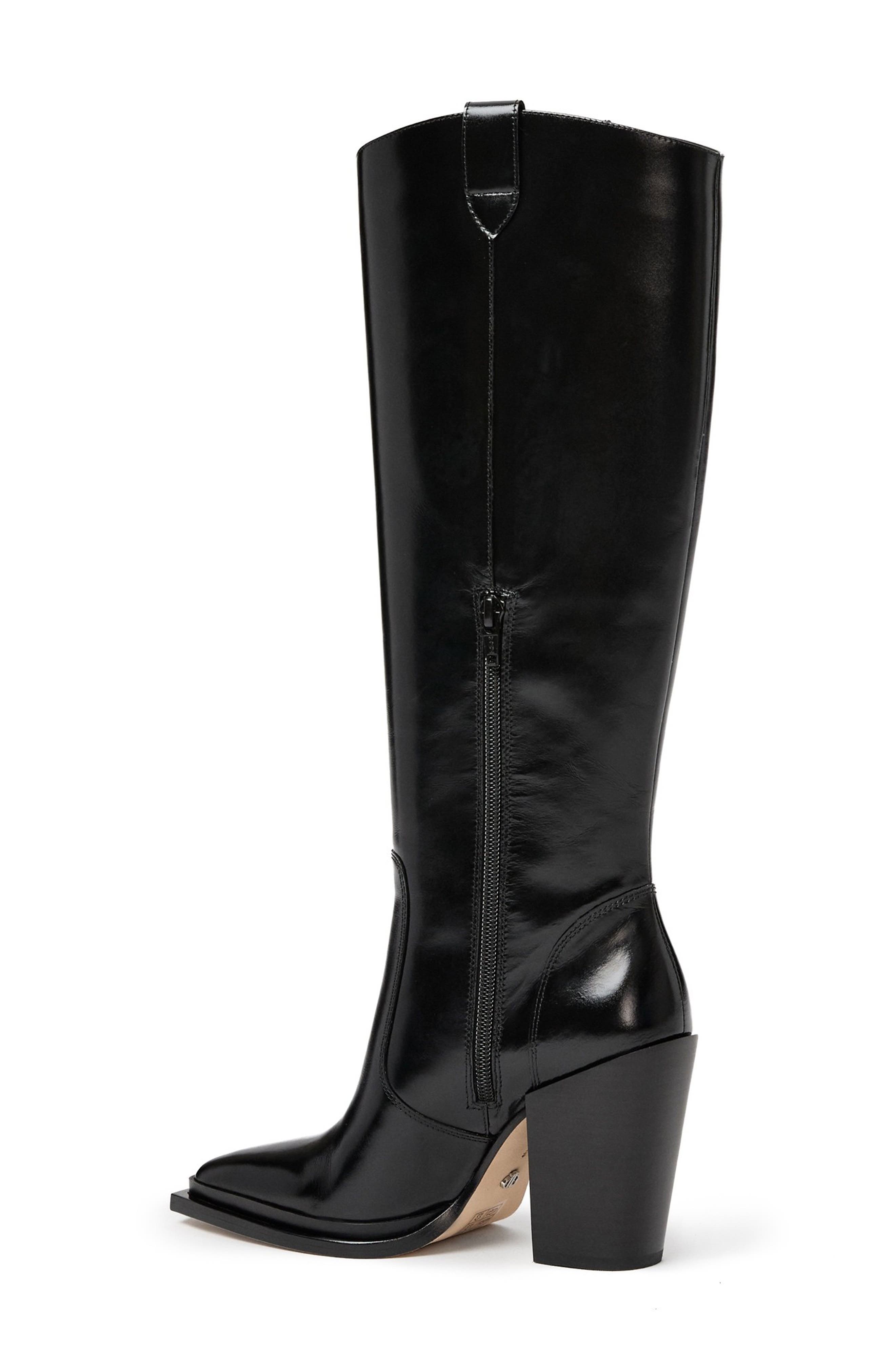 Pacey Leather Tall Boot, Alternate, color, BLACK