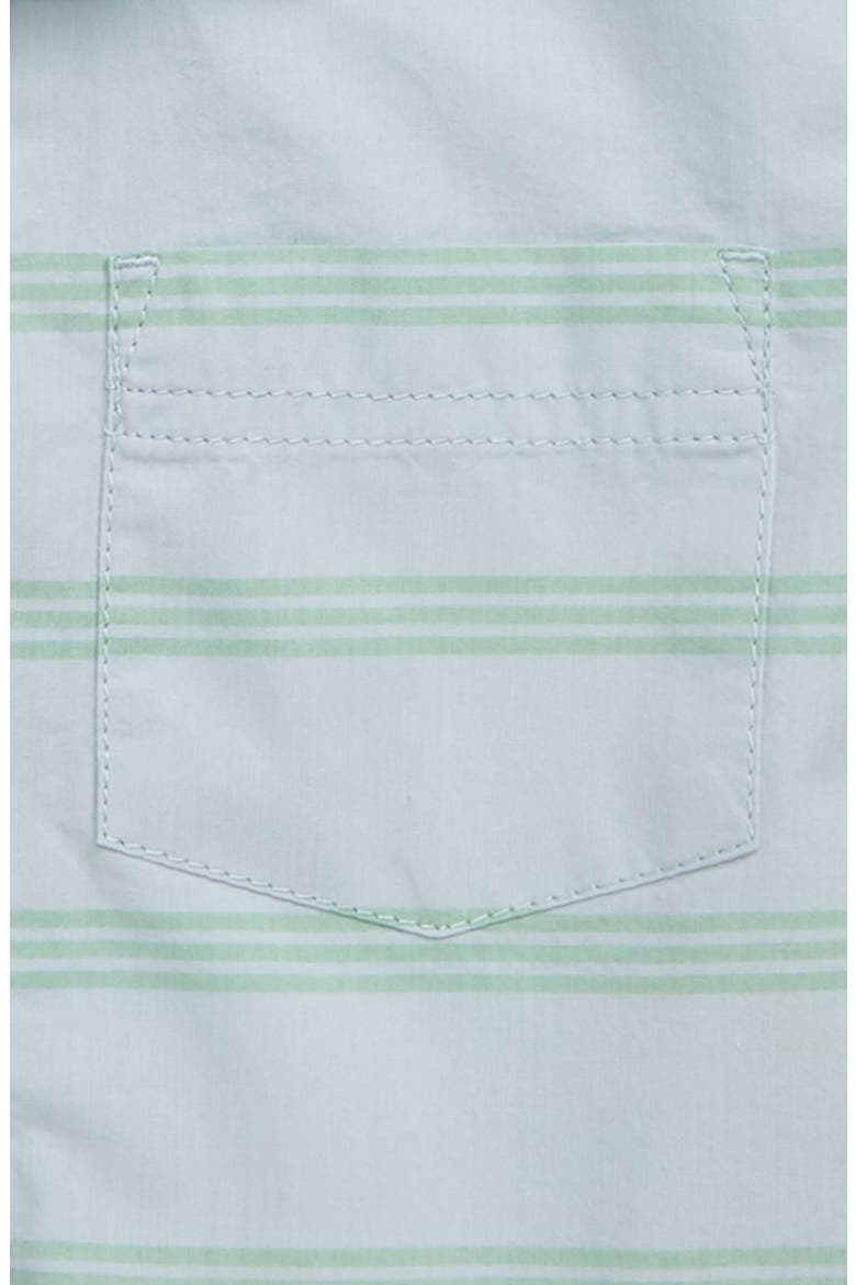 Short Sleeve Poplin Shirt, Alternate, color, BLUE FEATHER- GREEN STRIPE