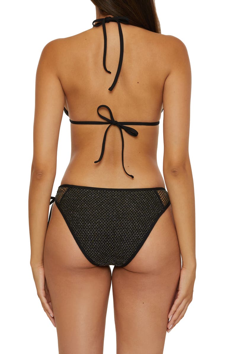 Becca Network Side Tie Hipster Bikini Bottoms, Alternate, color, Black