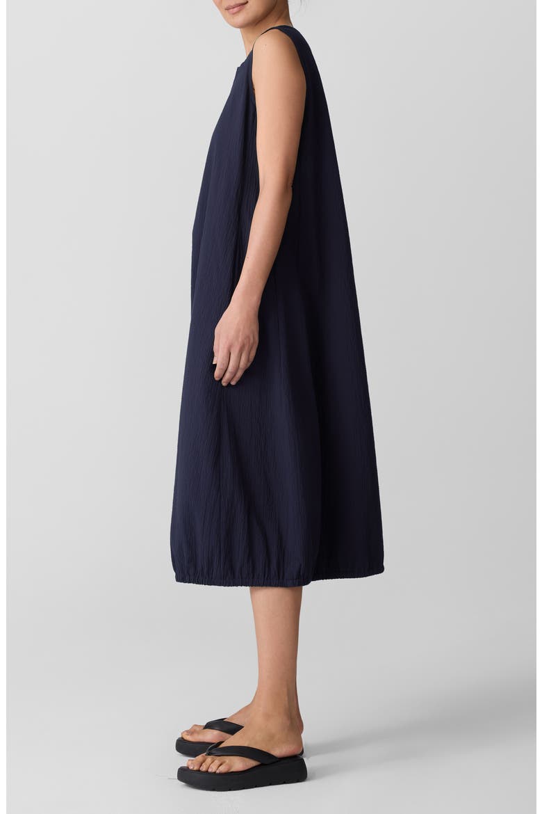 Sleeveless Stretch Organic Cotton Midi Lantern Dress, Alternate, color, INK