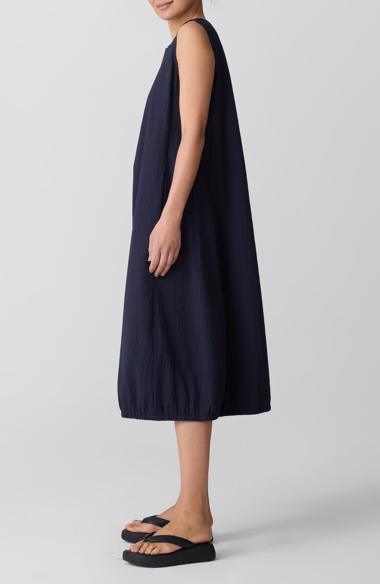 Sleeveless Stretch Organic Cotton Midi Lantern Dress